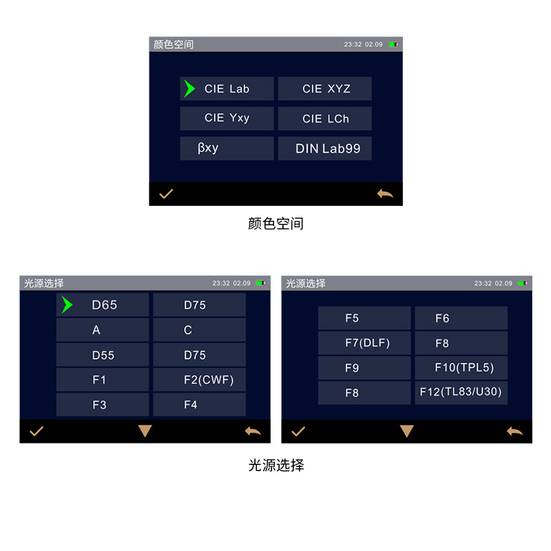 多種顏色測(cè)量空間，多種觀測(cè)光源